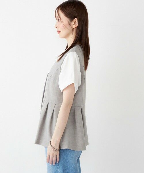 SHIPS / シップス ベスト | SHIPS Colors:〈洗濯機可能〉リネンライク ペプラム ベスト◇ | 詳細13