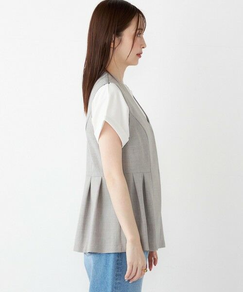 SHIPS / シップス ベスト | SHIPS Colors:〈洗濯機可能〉リネンライク ペプラム ベスト◇ | 詳細15