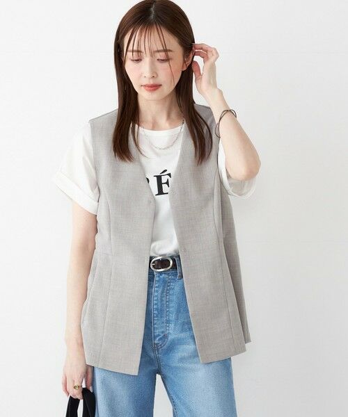 SHIPS / シップス ベスト | SHIPS Colors:〈洗濯機可能〉リネンライク ペプラム ベスト◇ | 詳細17