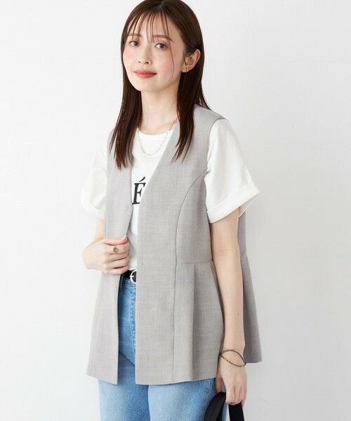 SHIPS / シップス ベスト | SHIPS Colors:〈洗濯機可能〉リネンライク ペプラム ベスト◇ | 詳細18