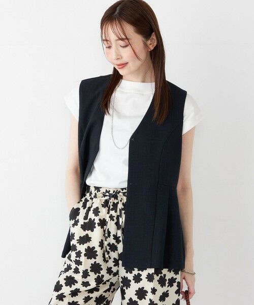 SHIPS / シップス ベスト | SHIPS Colors:〈洗濯機可能〉リネンライク ペプラム ベスト◇ | 詳細24