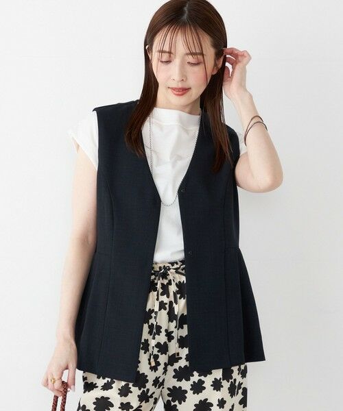 SHIPS / シップス ベスト | SHIPS Colors:〈洗濯機可能〉リネンライク ペプラム ベスト◇ | 詳細25