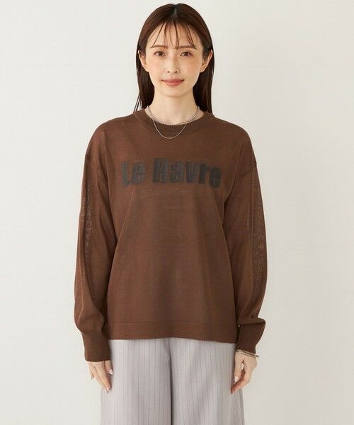 SHIPS / シップス ニット・セーター | SHIPS Colors:〈手洗い可能〉ロゴ エンブロイダリー シアー ニット | 詳細8