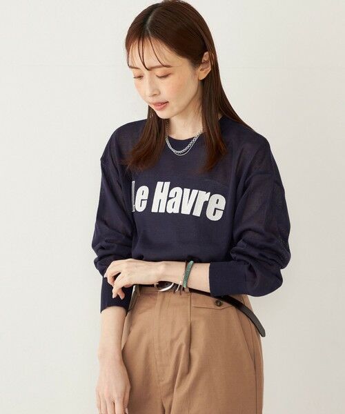 SHIPS / シップス ニット・セーター | SHIPS Colors:〈手洗い可能〉ロゴ エンブロイダリー シアー ニット | 詳細21