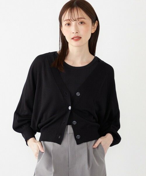 SHIPS / シップス カーディガン・ボレロ | SHIPS Colors:〈手洗い可能〉レーヨンナイロン ドルマン カーディガン(ブラック)