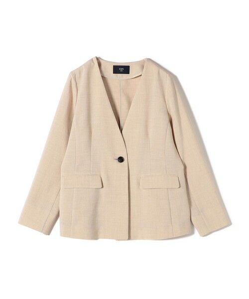 SHIPS for women/シップスウィメン SHIPS Colors:〈手洗い可能〉リネンライク 1B ジャケット サンドベージュ ONE SIZE SHIPS for women/シップスウィメン SHIPS Colors:〈手洗い可能〉リネンライク 1B ジャケット サンドベージュ ONE SIZE