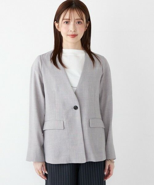 SHIPS / シップス ノーカラージャケット | SHIPS Colors:〈手洗い可能〉リネンライク 1B ジャケット | 詳細12