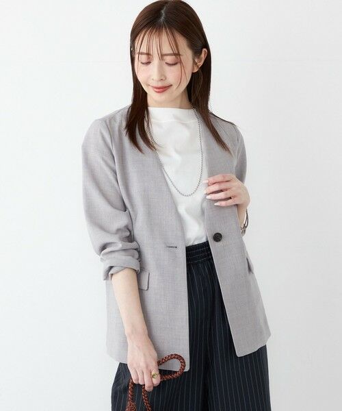 SHIPS / シップス ノーカラージャケット | SHIPS Colors:〈手洗い可能〉リネンライク 1B ジャケット | 詳細17