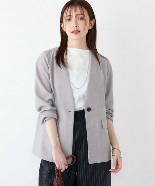 SHIPS / シップス ノーカラージャケット | SHIPS Colors:〈手洗い可能〉リネンライク 1B ジャケット | 詳細18