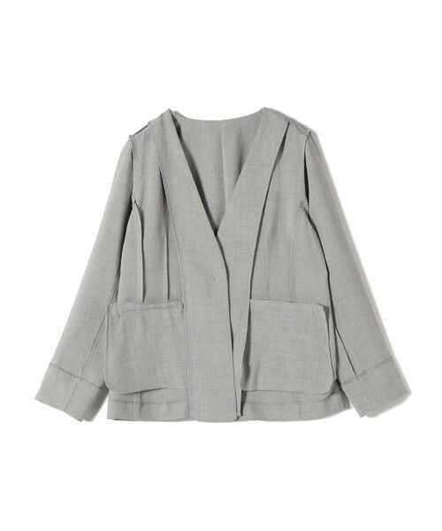 SHIPS / シップス ノーカラージャケット | SHIPS Colors:〈手洗い可能〉リネンライク 1B ジャケット | 詳細4