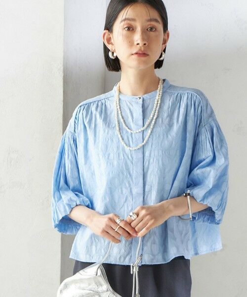 SHIPS for women/シップスウィメン 《予約》〈手洗い可能〉コットン ドビー 袖 ボリューム ブラウス ライトブルー ONE SIZE SHIPS for women/シップスウィメン 《予約》〈手洗い可能〉コットン ドビー 袖 ボリューム ブラウス ライトブルー ONE SIZE