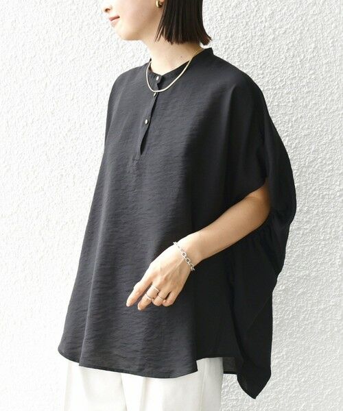 SHIPS for women/シップスウィメン 《予約》〈手洗い可能〉袖 ギャザー ドルマン ブラウス ブラック ONE SIZE SHIPS for women/シップスウィメン 《予約》〈手洗い可能〉袖 ギャザー ドルマン ブラウス ブラック ONE SIZE
