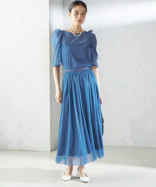 SHIPS / シップス シャツ・ブラウス | troisiemeCHACO:〈手洗い可能〉デニム プリント チュール ブラウス | 詳細1