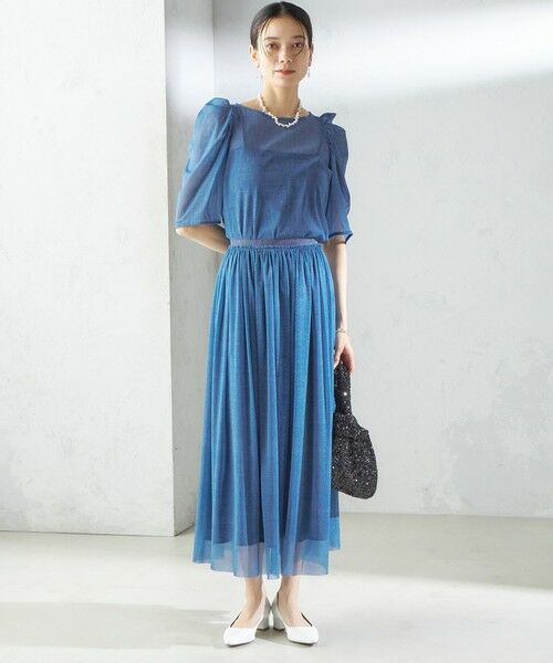 SHIPS / シップス シャツ・ブラウス | troisiemeCHACO:〈手洗い可能〉デニム プリント チュール ブラウス | 詳細6