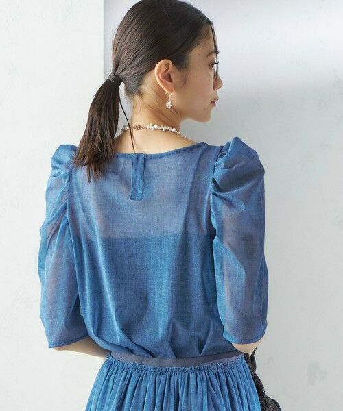 SHIPS / シップス シャツ・ブラウス | troisiemeCHACO:〈手洗い可能〉デニム プリント チュール ブラウス | 詳細9