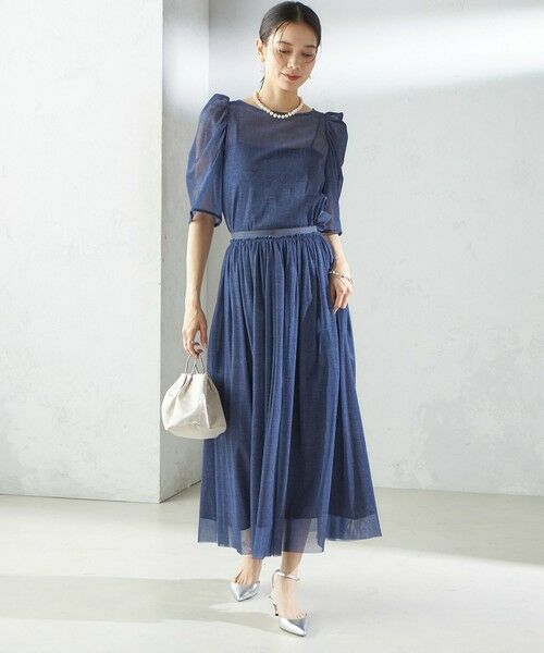 SHIPS / シップス シャツ・ブラウス | troisiemeCHACO:〈手洗い可能〉デニム プリント チュール ブラウス | 詳細14