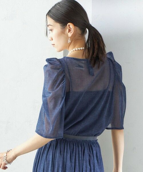 SHIPS / シップス シャツ・ブラウス | troisiemeCHACO:〈手洗い可能〉デニム プリント チュール ブラウス | 詳細22