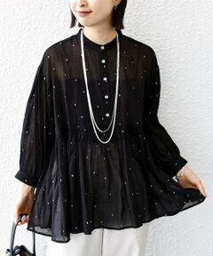 SHIPS / シップス シャツ・ブラウス | 〈手洗い可能〉コットン オーガンジー 刺繍 ギャザー ブラウス