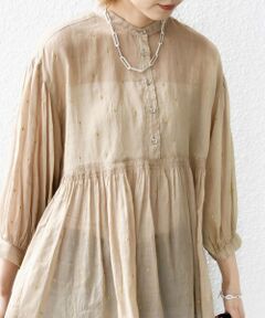 SHIPS / シップス シャツ・ブラウス | 〈手洗い可能〉コットン オーガンジー 刺繍 ギャザー ブラウス