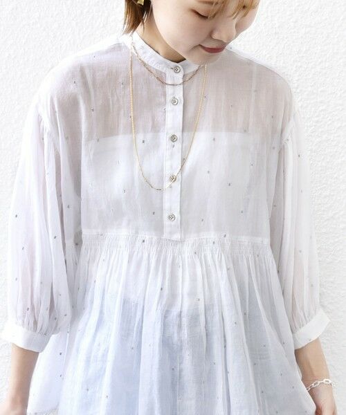 SHIPS / シップス シャツ・ブラウス | 〈手洗い可能〉コットン オーガンジー 刺繍 ギャザー ブラウス | 詳細10