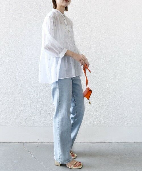 SHIPS / シップス シャツ・ブラウス | 〈手洗い可能〉コットン オーガンジー 刺繍 ギャザー ブラウス | 詳細3