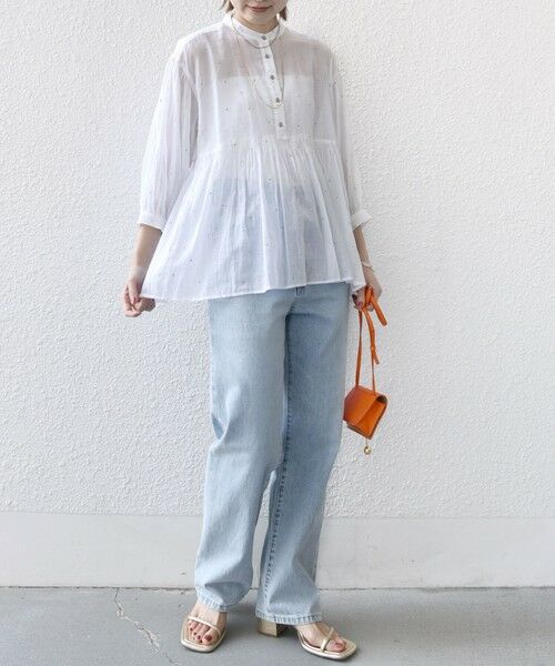 SHIPS / シップス シャツ・ブラウス | 〈手洗い可能〉コットン オーガンジー 刺繍 ギャザー ブラウス | 詳細4