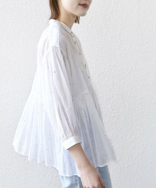 SHIPS / シップス シャツ・ブラウス | 〈手洗い可能〉コットン オーガンジー 刺繍 ギャザー ブラウス | 詳細8