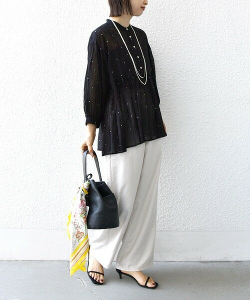 SHIPS / シップス シャツ・ブラウス | 〈手洗い可能〉コットン オーガンジー 刺繍 ギャザー ブラウス | 詳細20