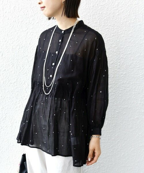 SHIPS / シップス シャツ・ブラウス | 〈手洗い可能〉コットン オーガンジー 刺繍 ギャザー ブラウス | 詳細22