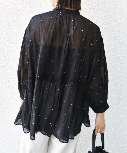 SHIPS / シップス シャツ・ブラウス | 〈手洗い可能〉コットン オーガンジー 刺繍 ギャザー ブラウス | 詳細23