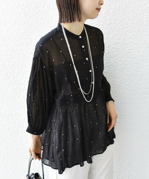 SHIPS / シップス シャツ・ブラウス | 〈手洗い可能〉コットン オーガンジー 刺繍 ギャザー ブラウス | 詳細24