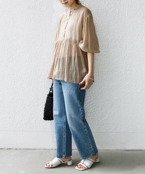 SHIPS / シップス シャツ・ブラウス | 〈手洗い可能〉コットン オーガンジー 刺繍 ギャザー ブラウス | 詳細28