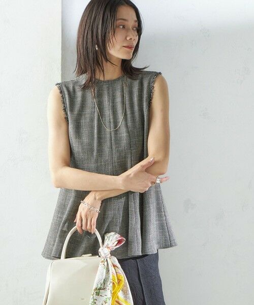 SHIPS for women/シップスウィメン 《予約》〈手洗い可能〉カラミ ペプラム ノースリーブ ブラウス ブラック ONE SIZE SHIPS for women/シップスウィメン 《予約》〈手洗い可能〉カラミ ペプラム ノースリーブ ブラウス ブラック ONE SIZE