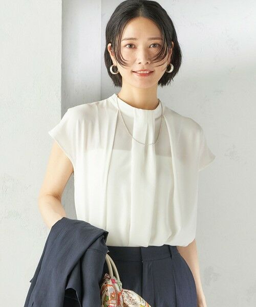 SHIPS / シップス シャツ・ブラウス | 〈手洗い可能〉タック タイ フレンチ スリーブ ブラウス | 詳細9
