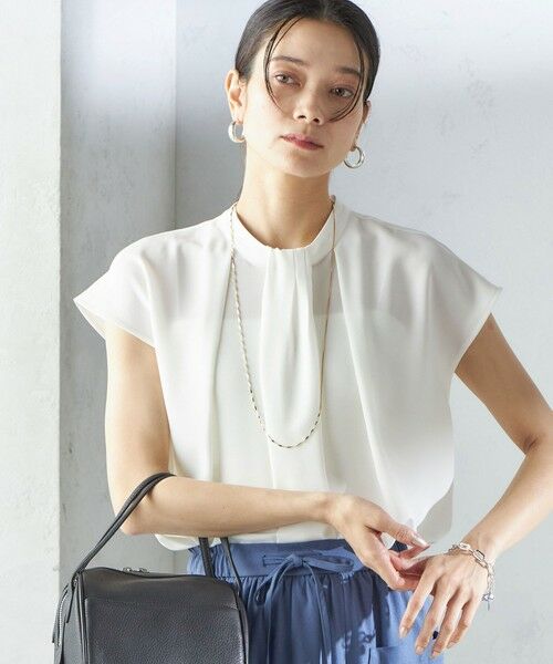 SHIPS for women/シップスウィメン 《予約》〈手洗い可能〉タック タイ フレンチ スリーブ ブラウス オフホワイト ONE SIZE SHIPS for women/シップスウィメン 《予約》〈手洗い可能〉タック タイ フレンチ スリーブ ブラウス オフホワイト ONE SIZE
