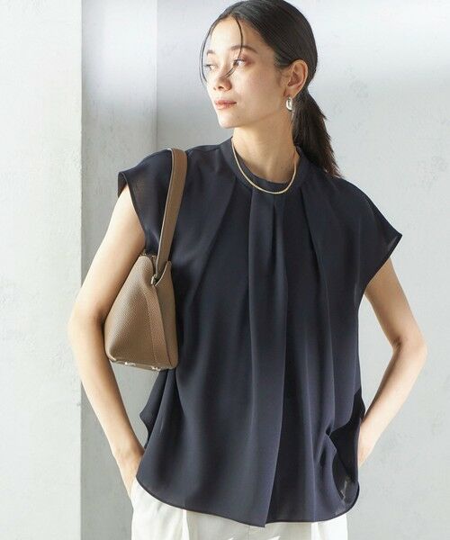 SHIPS for women/シップスウィメン 《予約》〈手洗い可能〉タック タイ フレンチ スリーブ ブラウス ネイビー ONE SIZE SHIPS for women/シップスウィメン 《予約》〈手洗い可能〉タック タイ フレンチ スリーブ ブラウス ネイビー ONE SIZE