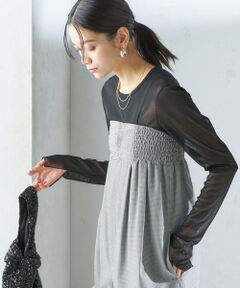 SHIPS / シップス Tシャツ | 〈手洗い可能〉ストレッチ チュール ロング スリーブ TEE