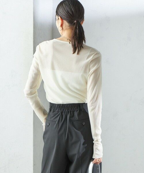 SHIPS / シップス Tシャツ | 〈手洗い可能〉ストレッチ チュール ロング スリーブ TEE | 詳細11