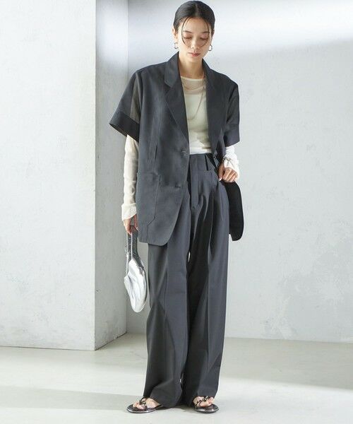 SHIPS / シップス Tシャツ | 〈手洗い可能〉ストレッチ チュール ロング スリーブ TEE | 詳細15