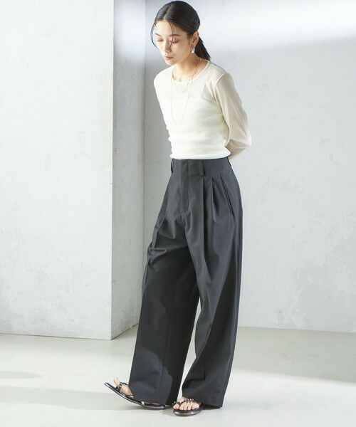 SHIPS / シップス Tシャツ | 〈手洗い可能〉ストレッチ チュール ロング スリーブ TEE | 詳細3