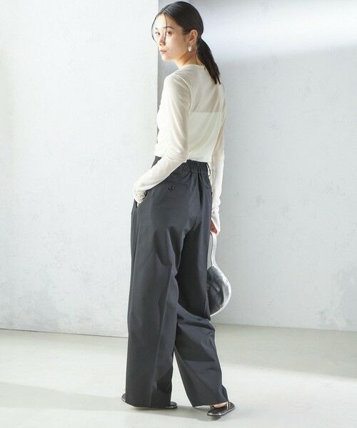 SHIPS / シップス Tシャツ | 〈手洗い可能〉ストレッチ チュール ロング スリーブ TEE | 詳細4