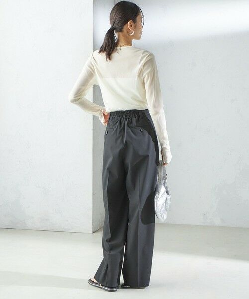 SHIPS / シップス Tシャツ | 〈手洗い可能〉ストレッチ チュール ロング スリーブ TEE | 詳細5