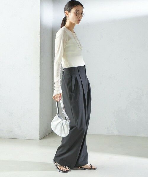 SHIPS / シップス Tシャツ | 〈手洗い可能〉ストレッチ チュール ロング スリーブ TEE | 詳細6