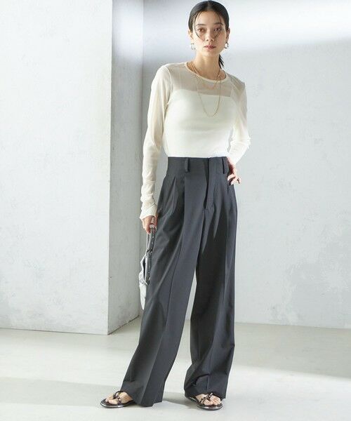 SHIPS / シップス Tシャツ | 〈手洗い可能〉ストレッチ チュール ロング スリーブ TEE | 詳細7