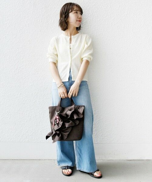 SHIPS / シップス カーディガン・ボレロ | 【WEB限定】〈手洗い可能〉バンピー シャーリング 5分袖 カーディガン | 詳細1