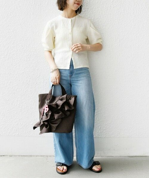 SHIPS / シップス カーディガン・ボレロ | 【WEB限定】〈手洗い可能〉バンピー シャーリング 5分袖 カーディガン | 詳細10