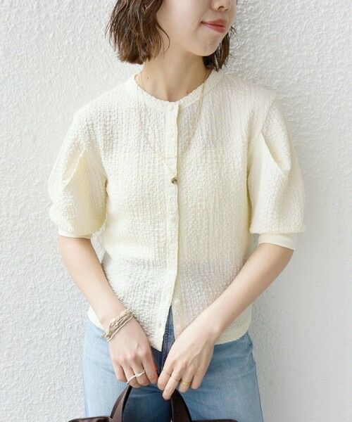 SHIPS / シップス カーディガン・ボレロ | 【WEB限定】〈手洗い可能〉バンピー シャーリング 5分袖 カーディガン | 詳細11