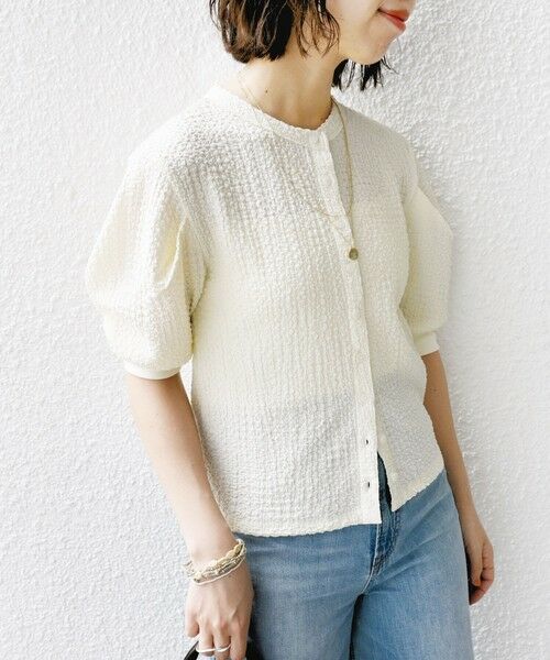 SHIPS / シップス カーディガン・ボレロ | 【WEB限定】〈手洗い可能〉バンピー シャーリング 5分袖 カーディガン | 詳細12