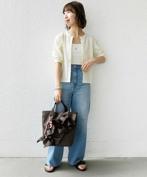 SHIPS / シップス カーディガン・ボレロ | 【WEB限定】〈手洗い可能〉バンピー シャーリング 5分袖 カーディガン | 詳細7