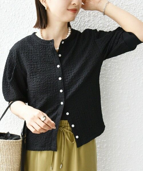 SHIPS / シップス カーディガン・ボレロ | 【WEB限定】〈手洗い可能〉バンピー シャーリング 5分袖 カーディガン | 詳細20